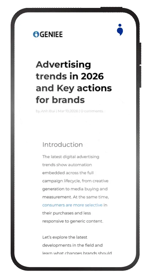 in page ads mobile demo